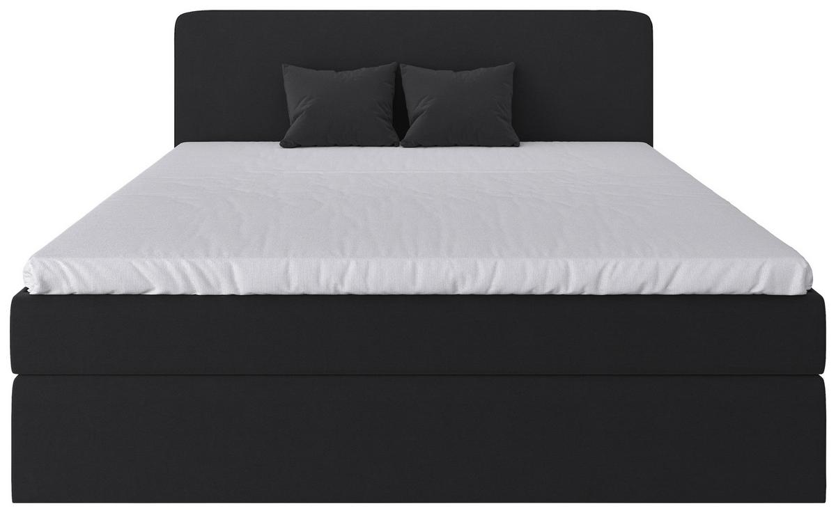 Boxbett mit Topper 180x200 Jubi - Anthrazit/Schwarz, KONVENTIONELL, Holz/Textil (180/200/57cm)