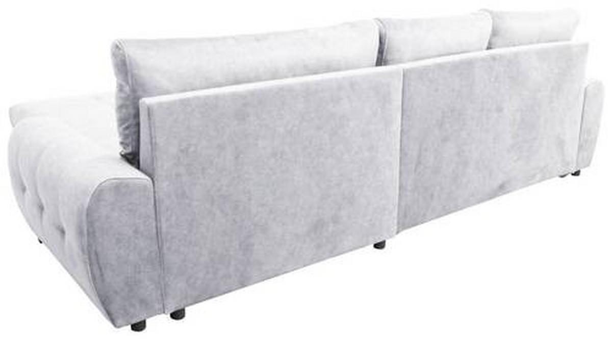 Rohová sedačka SOLAR, oboustranná, šedý samet - šedá/barvy chromu, Moderní, textil (277/175cm)