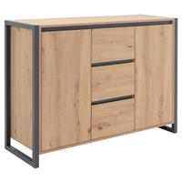 Kommode 120cm Denver 2 Eiche Dekor - Eichefarben/Anthrazit, KONVENTIONELL, Holzwerkstoff (120/88/40cm) - MID.YOU