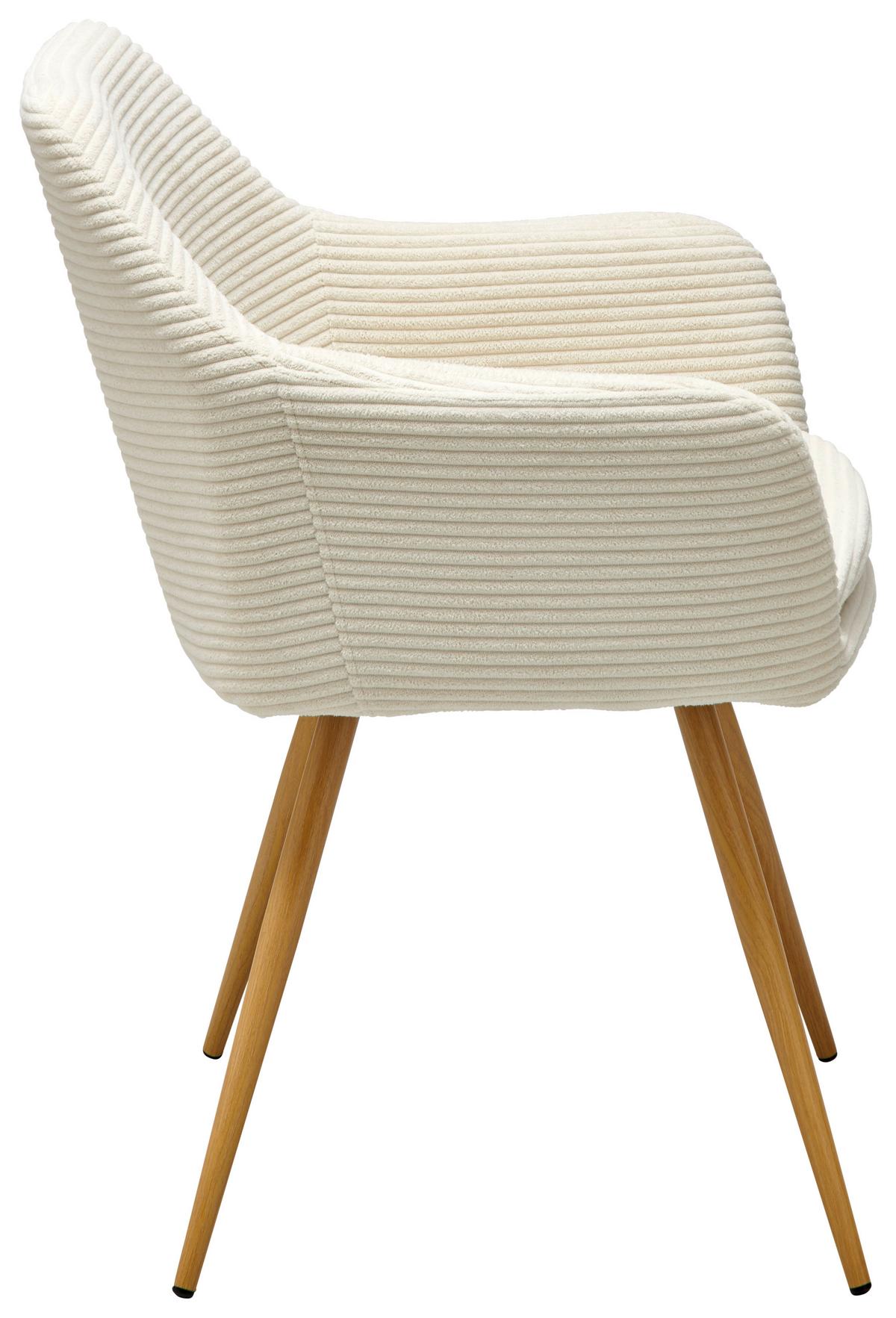 Armlehnstuhl Cardiff - Beige/Naturfarben, LIFESTYLE, Textil/Metall (57/83/62cm) - MID.YOU
