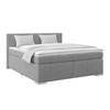 Boxspringbett Mira I Nordic, Lf: 180x200 cm - Alufarben/Grau, Basics, Textil (180/200cm)