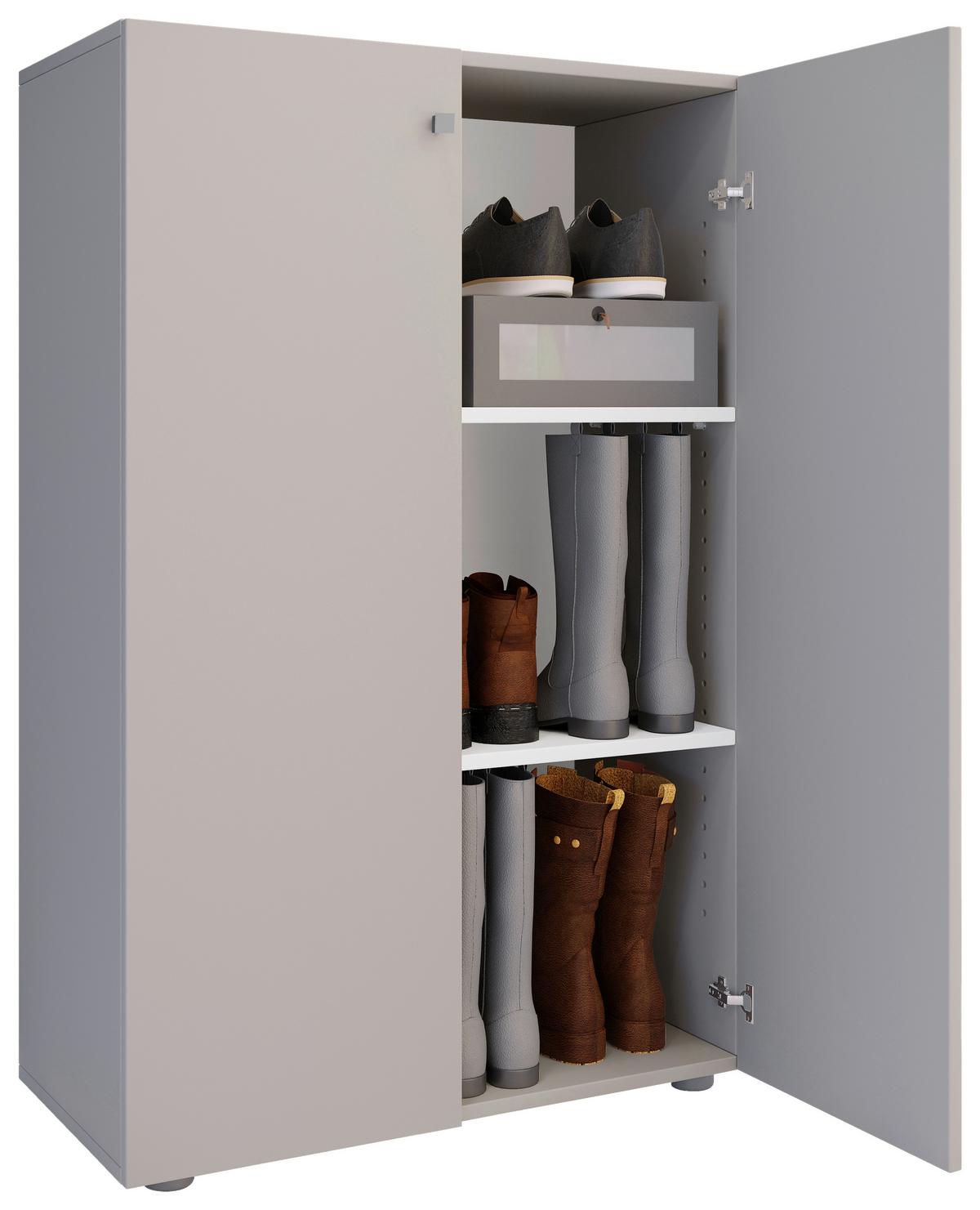 Schuhschrank Lona Grau B: 70 cm - Schwarz/Grau, Design, Holzwerkstoff (70/110/39cm) - MID.YOU