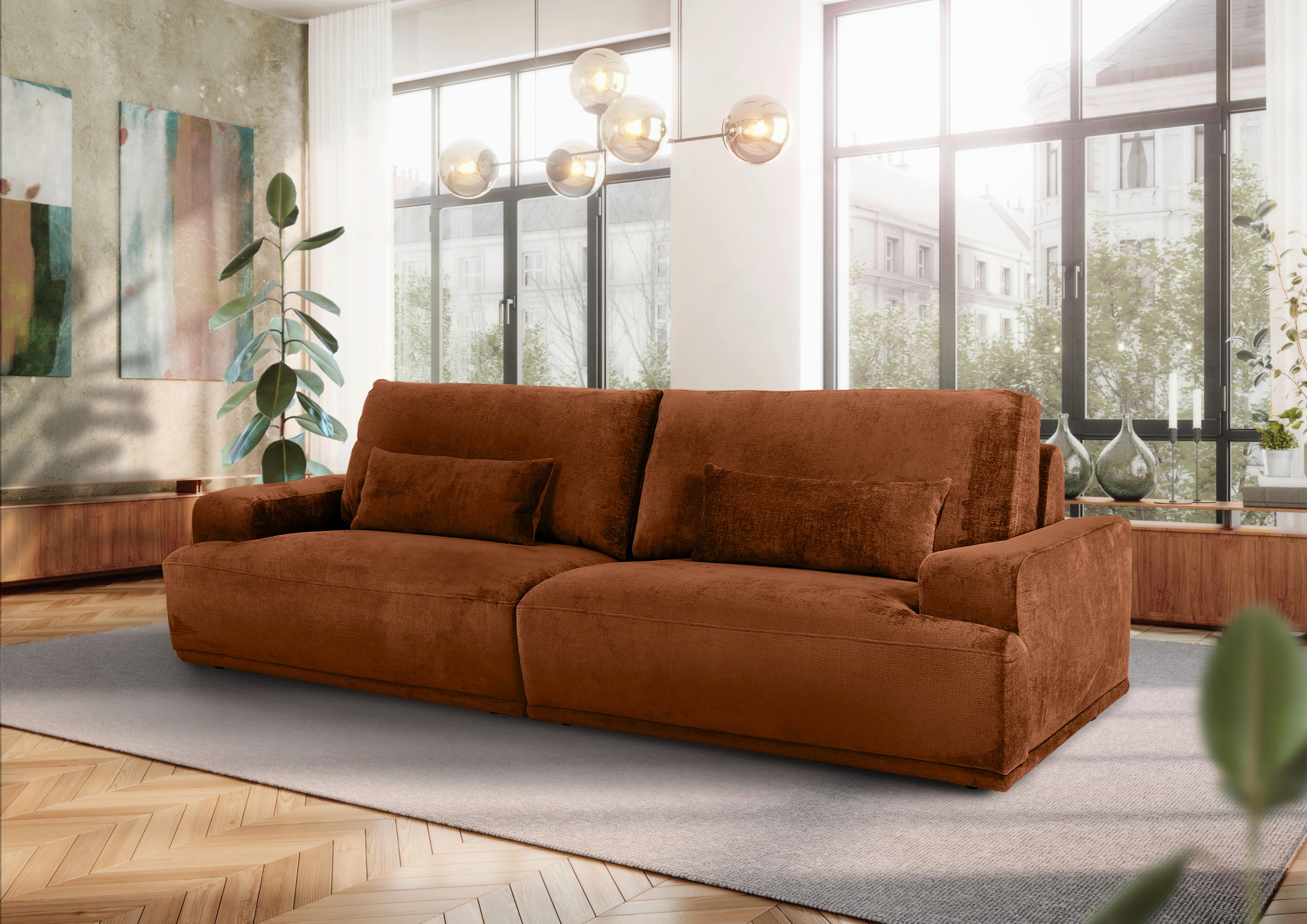 Bigsofa Mezino B: 282 cm Braun Chenille - Schwarz/Braun, KONVENTIONELL, Textil (282/73/115cm) - MID.YOU