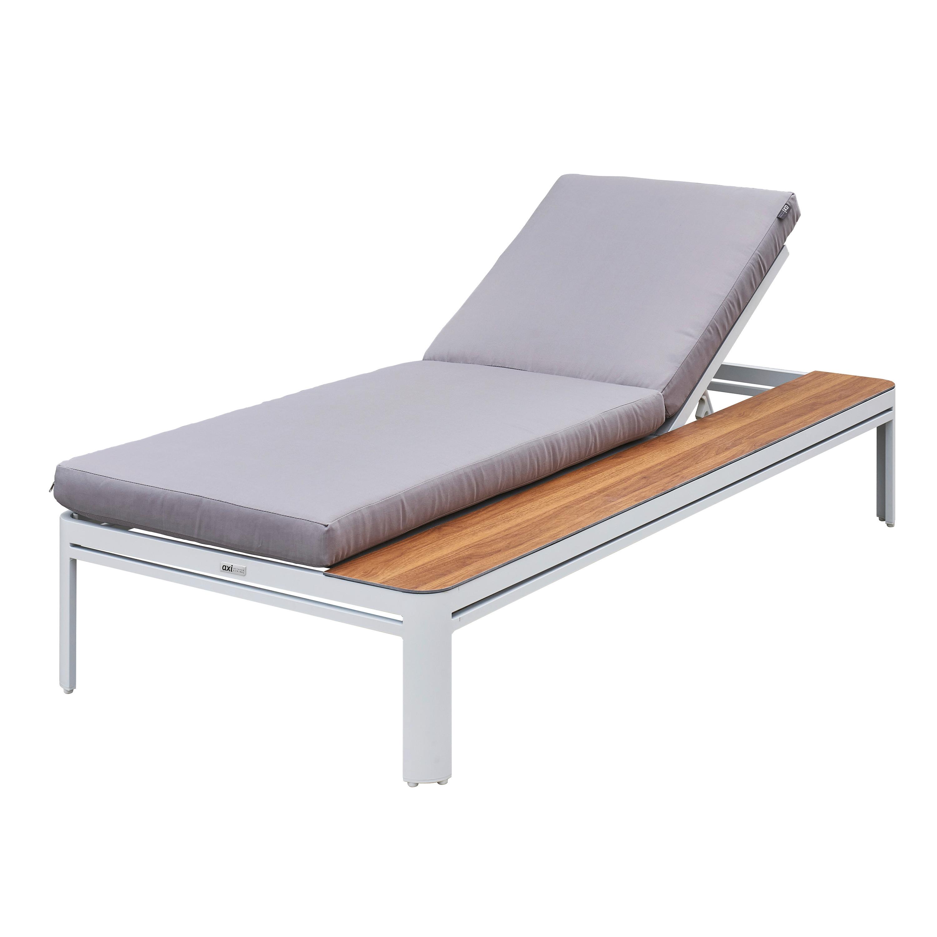 GARTENLIEGE KIRA - Eichefarben/Weiß, LIFESTYLE, Textil/Metall (200/89/32,5cm) - Ambia Garden