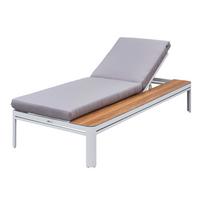 GARTENLIEGE KIRA - Eichefarben/Weiß, LIFESTYLE, Textil/Metall (200/89/32,5cm) - Ambia Garden