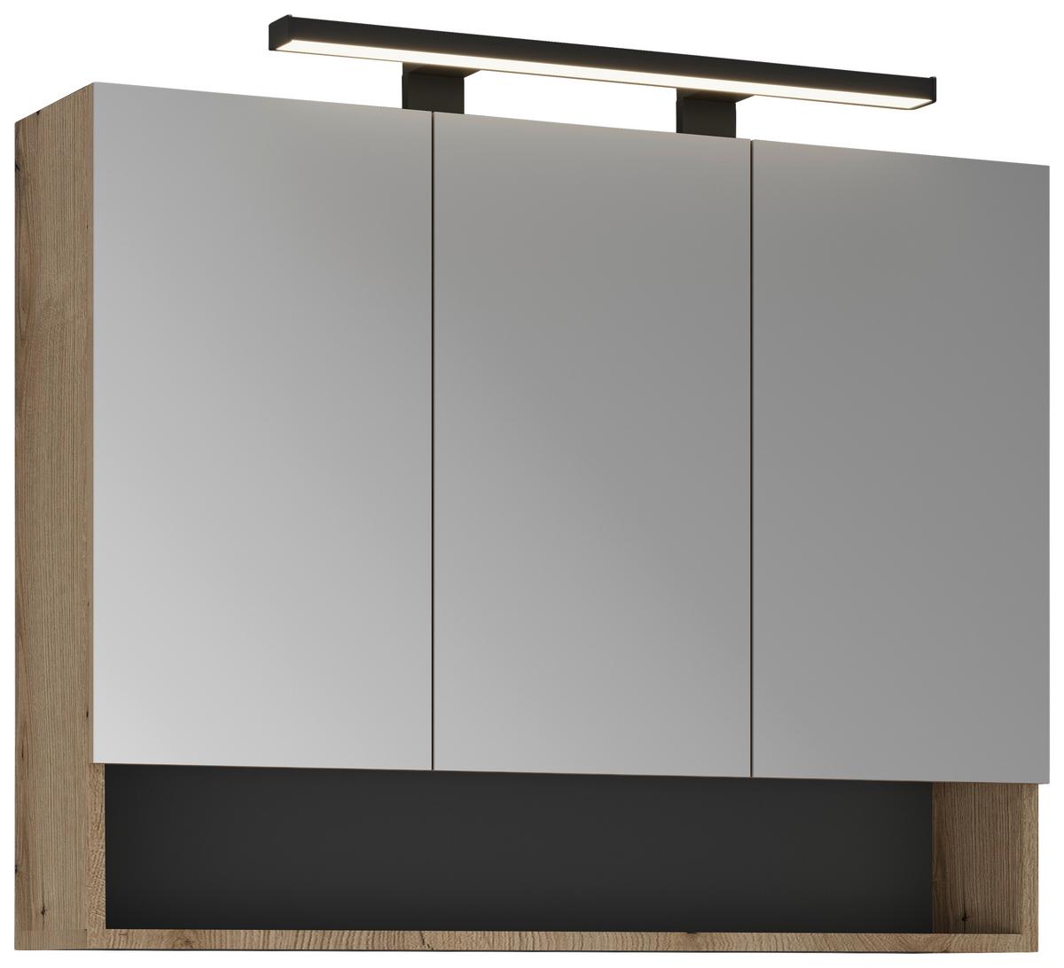 Spiegelschrank Fino, Evoke, B: 90cm - KONVENTIONELL, Glas/Holz (90/70/20cm)