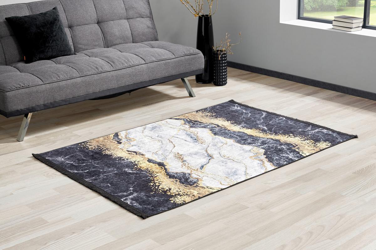 Webteppich Multicolor Zephy 80x150 cm - Goldfarben/Schwarz, Basics, Textil (80/150cm) - Luca Bessoni