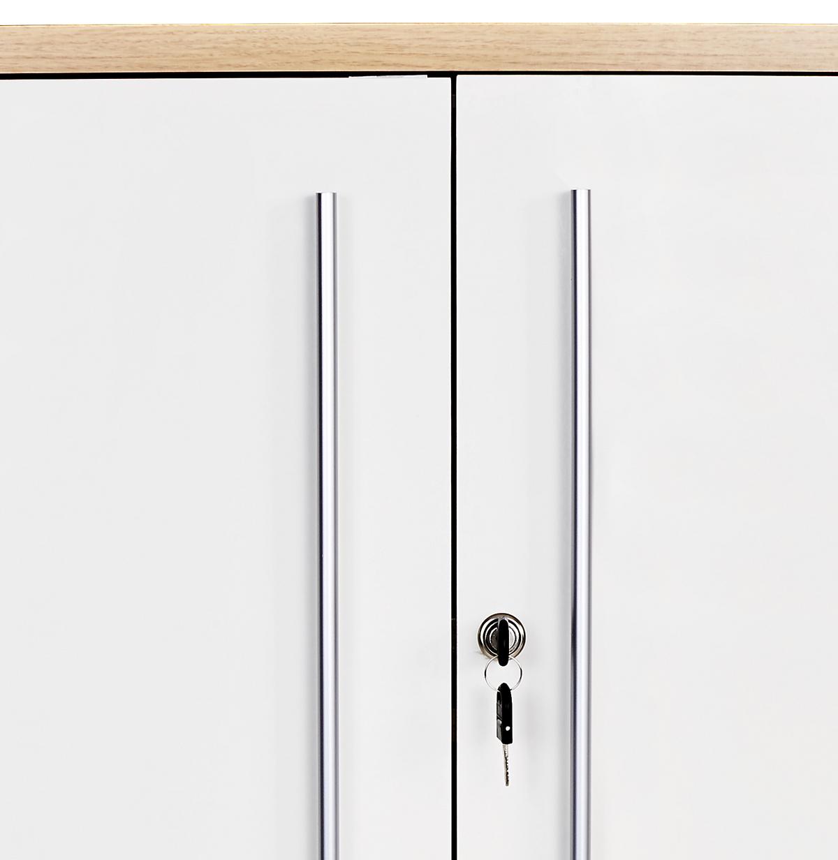 Aktenschrank Versperrbar Profi Eiche Dekor, Weiß B 75 Cm - Eichefarben/Weiß, MODERN, Holzwerkstoff (75/113/35cm) - Ondega