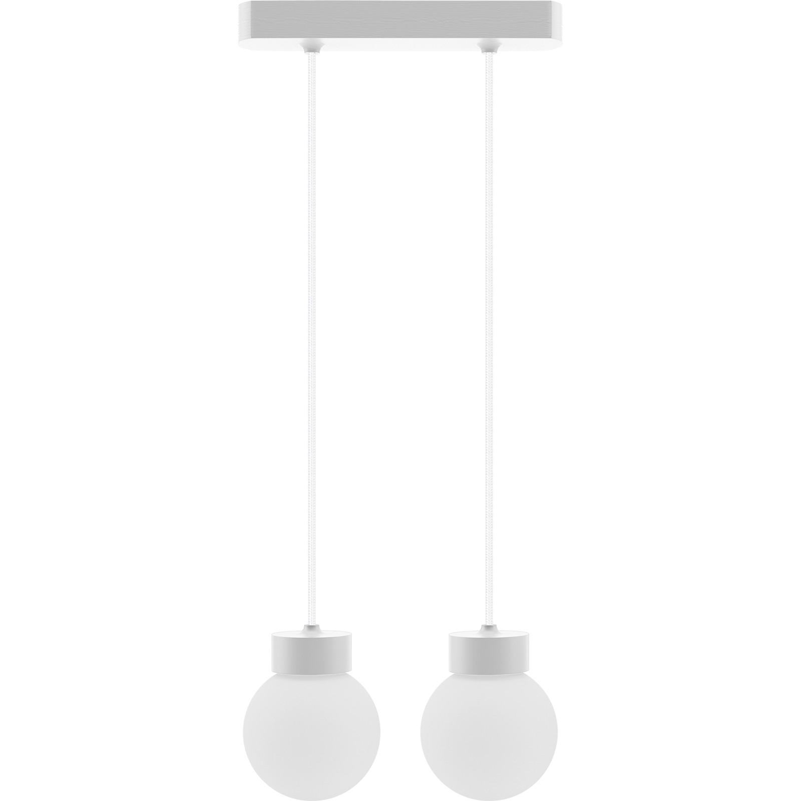 Hängeleuchte 8570209 Barrel-Orb 2 - Weiß - Weiß, Design, Glas/Holz (80/30/150cm)