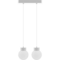 Hängeleuchte 8570209 Barrel-Orb 2 - Weiß - Weiß, Design, Glas/Holz (80/30/150cm)
