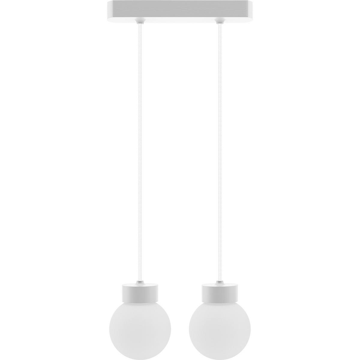 Hängeleuchte 8570209 Barrel-Orb 2 - Weiß - Weiß, Design, Glas/Holz (80/30/150cm)