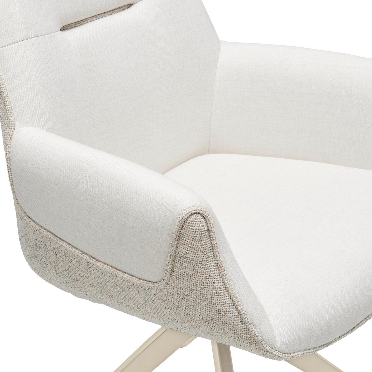 Armlehnstuhl Xenia - Champagner/Beige, LIFESTYLE, Textil/Metall (63/87/62cm) - Livetastic
