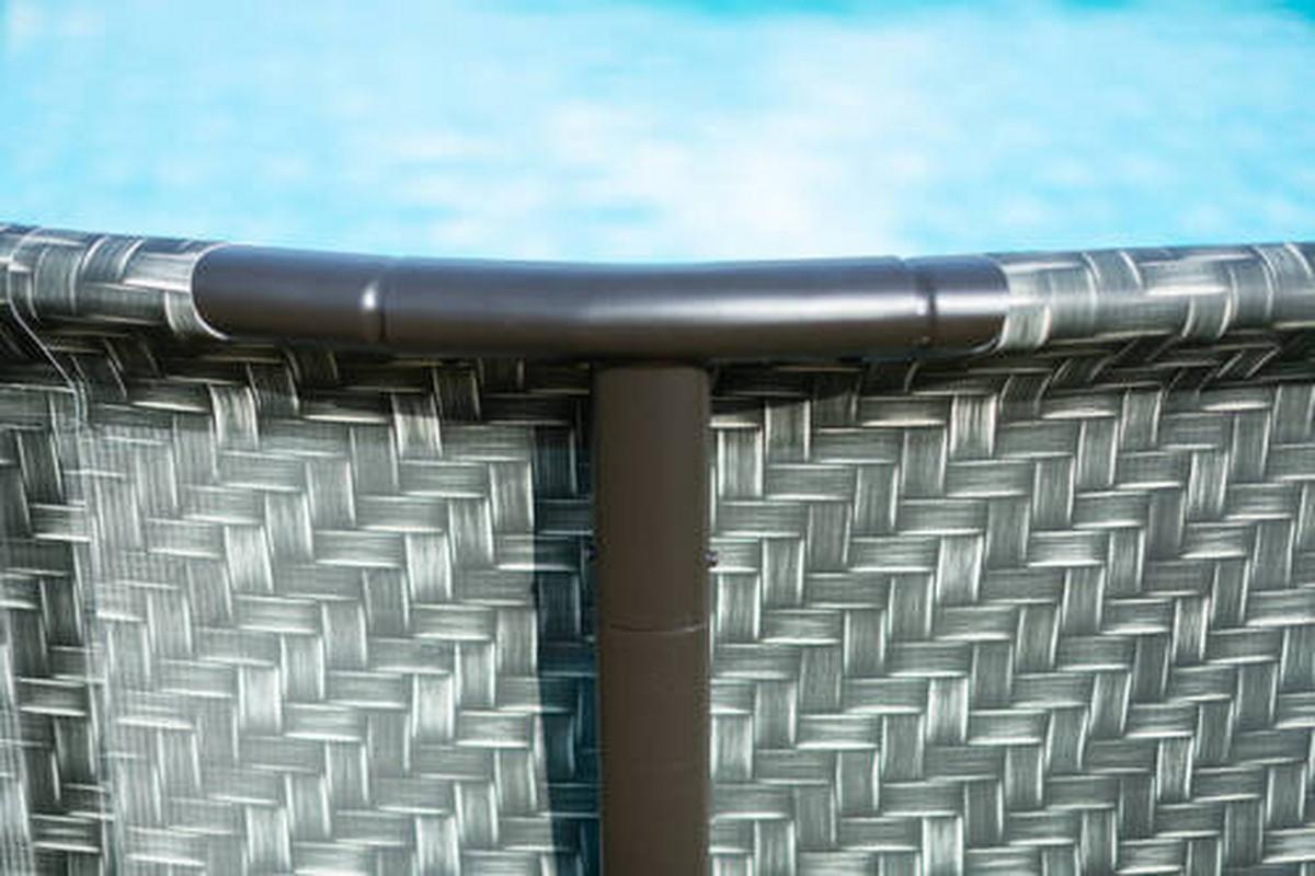 Aufstellbecken Rund mit Leiter D: 488 cm - Grau, KONVENTIONELL, Kunststoff (488/122cm)