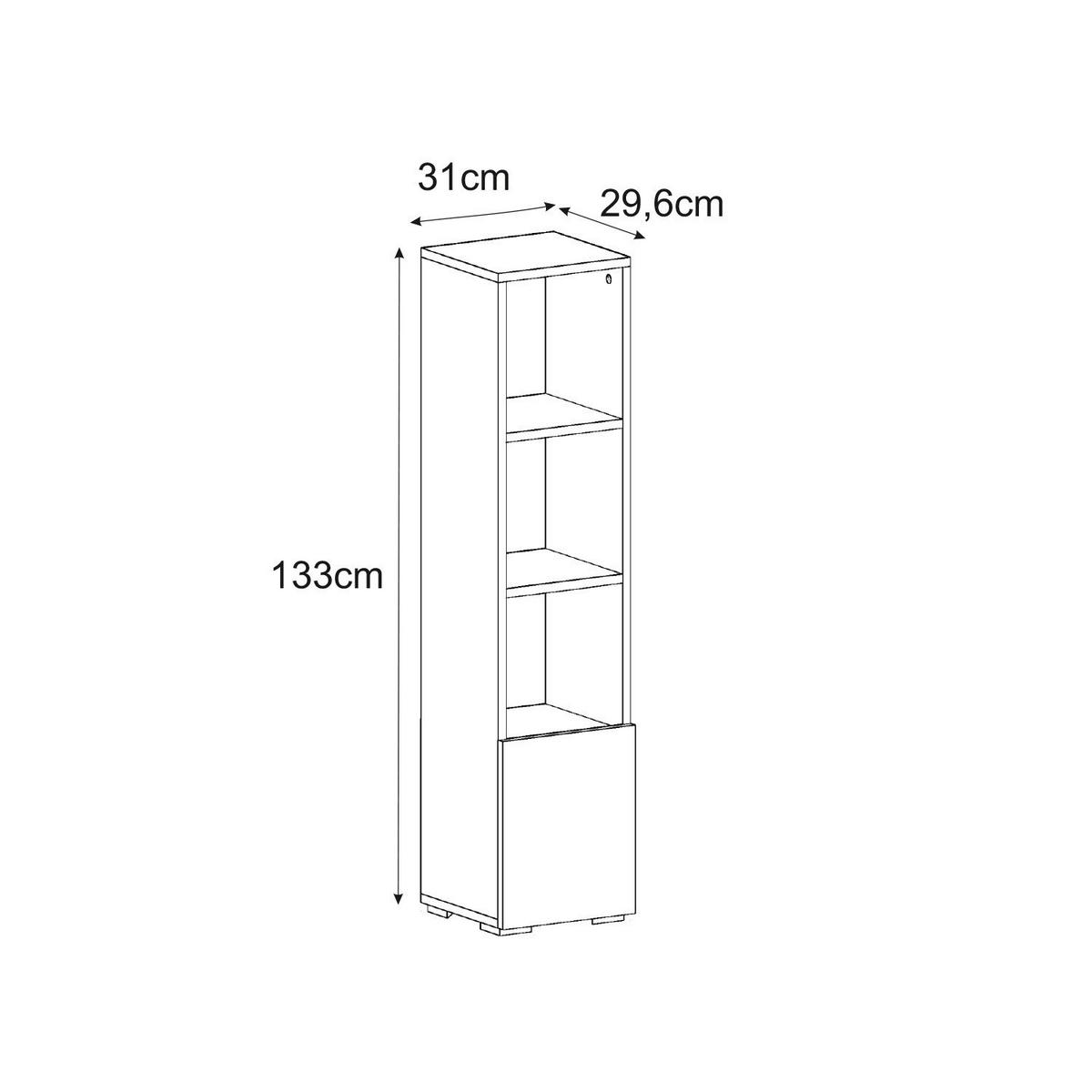 Regal Kuzey Anthrazit B: 31cm - Anthrazit, Design, Holzwerkstoff (31/136/30cm) - Livetastic