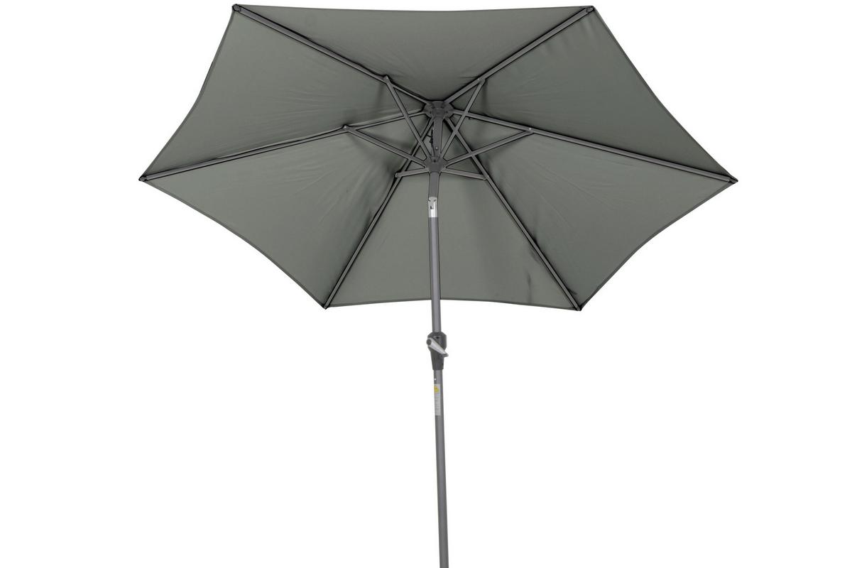 Sonnenschirm Bl: 250x250 cm Anthrazit/Olivgrün - Anthrazit/Olivgrün, KONVENTIONELL, Textil/Metall (250/250cm) - Siena Garden