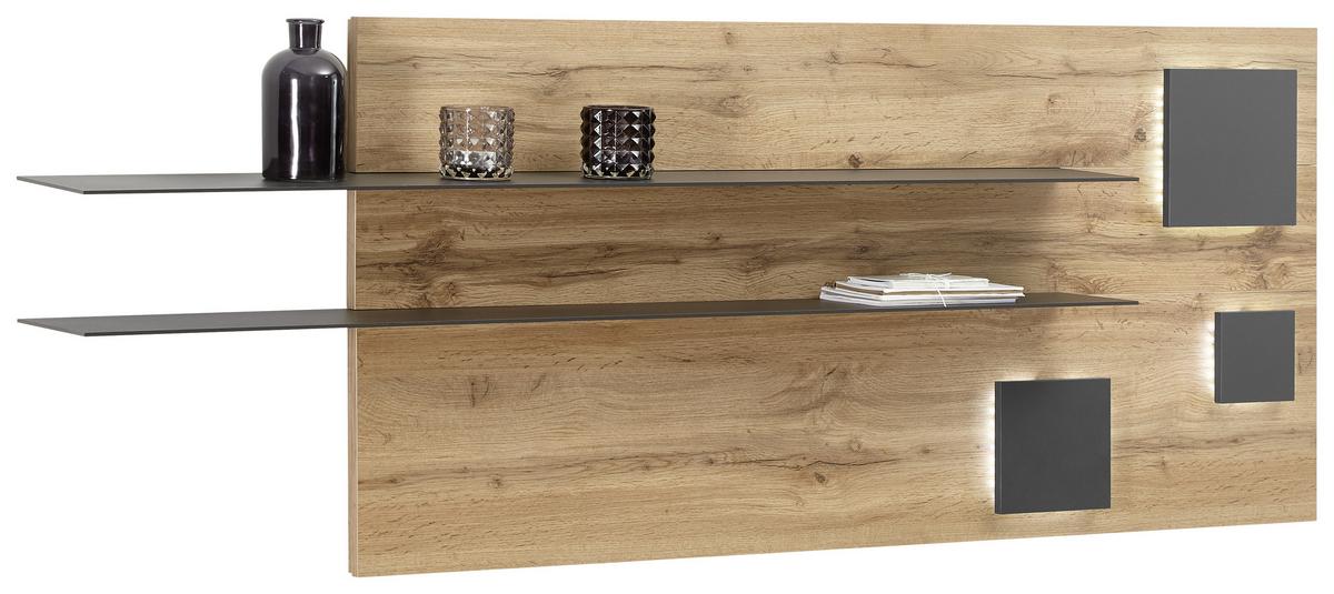 NÁSTĚNNÝ PANEL SKAGEN - barvy dubu/barvy břidlice, Moderní, kompozitní dřevo (194/70/22cm) - Premium Living