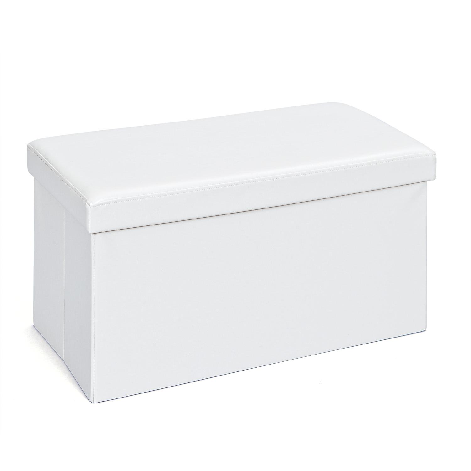 Sitzbox Setto Weiß B: 76 cm Lederlook mit Stauraum - Weiß, MODERN, Holzwerkstoff/Textil (76/38/38cm) - MID.YOU