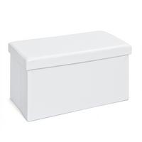 Sitzbox Setto Weiß B: 76 Cm Lederlook Mit Stauraum - Weiß, MODERN, Holzwerkstoff/Textil (76/38/38cm) - MID.YOU