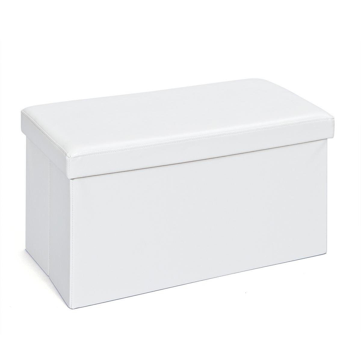 Sitzbox Setto Weiß B: 76 Cm Lederlook Mit Stauraum - Weiß, MODERN, Holzwerkstoff/Textil (76/38/38cm) - MID.YOU