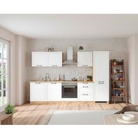 Küchenzeile Meran ohne Geräte B: 300 cm Weiß/Eiche Dekor - Eiche Wotan/Weiß, LIFESTYLE, Holzwerkstoff (300cm) - Held