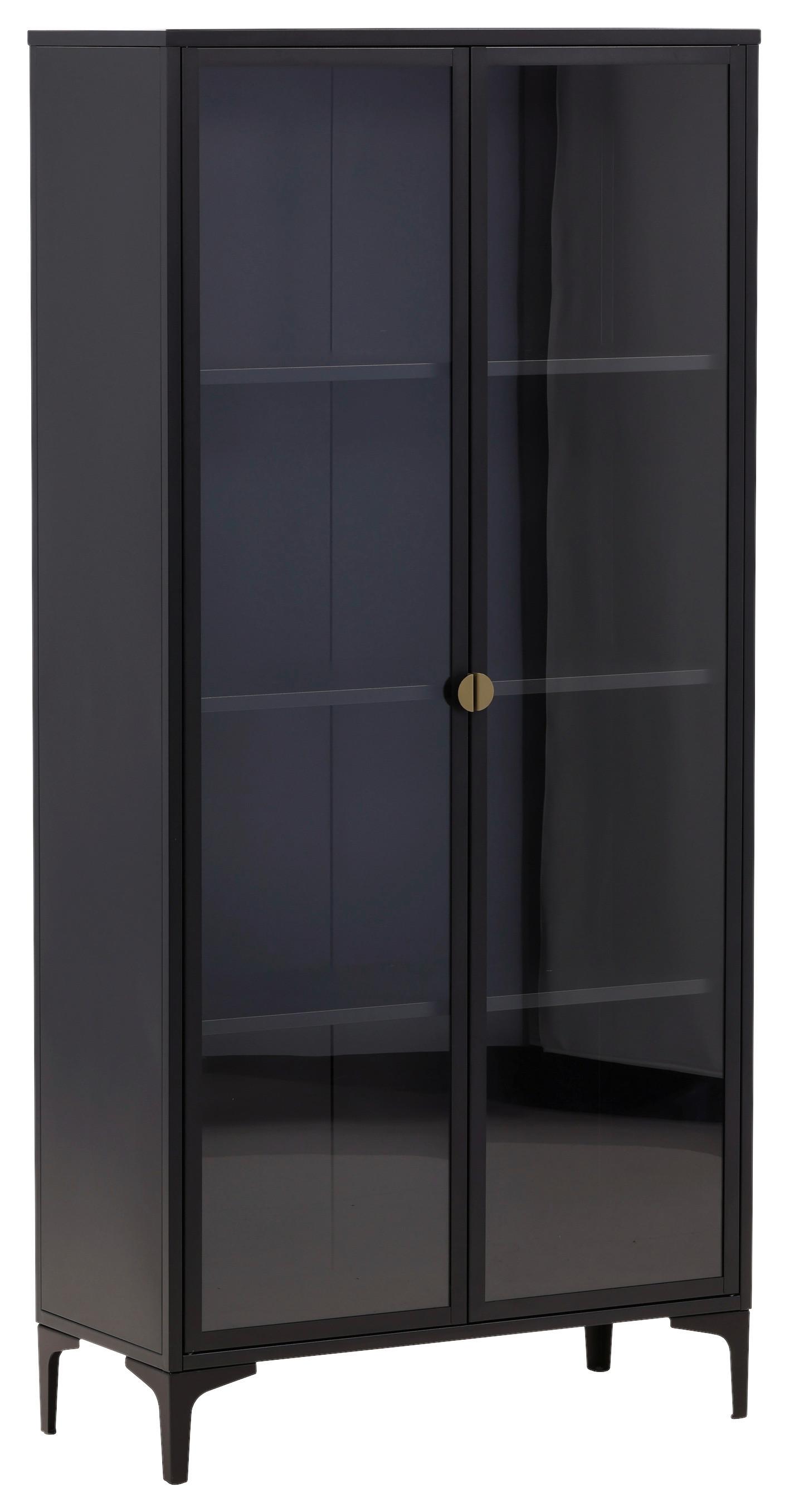 Sideboard Piring Schwarz B: 90 Cm - Schwarz, Design, Metall (90/190/40cm) - Livetastic