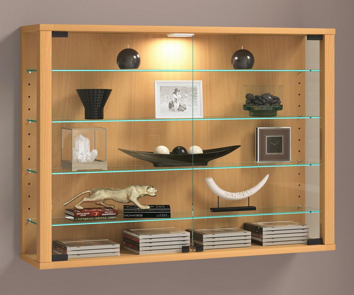 Hängevitrine Vitrosa Buche Dekor B: 83 Cm - Buchefarben, Design, Glas/Holzwerkstoff (83/60/18cm) - MID.YOU