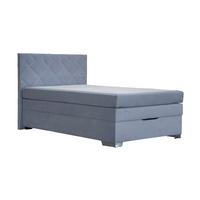 Boxspring postel JOHANA 140x200, šedě modrá - modrá/barvy stříbra, Konvenční, dřevo (140/200cm)
