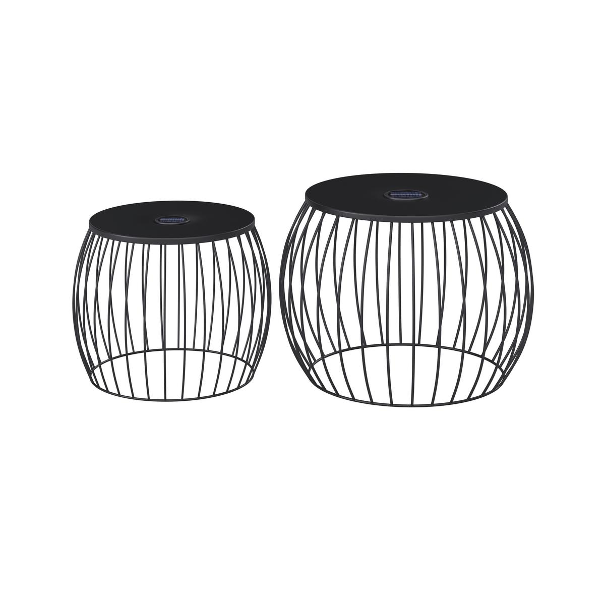 Beistelltischset Solar - Schwarz, MODERN, Metall - Beldano