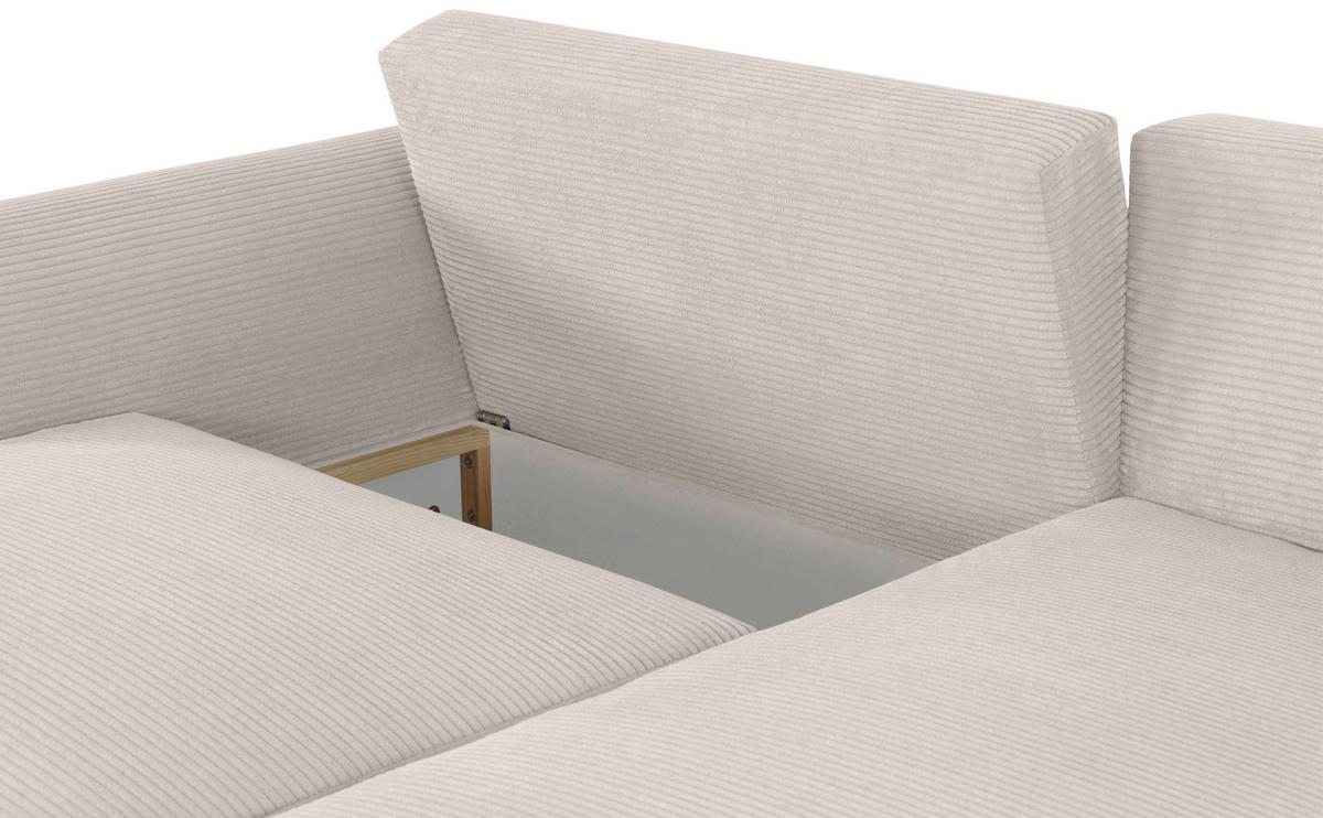 Ecksofa Joni Weiß S: 250 Cm - Weiß, Design, Textil (250/151cm) - MID.YOU