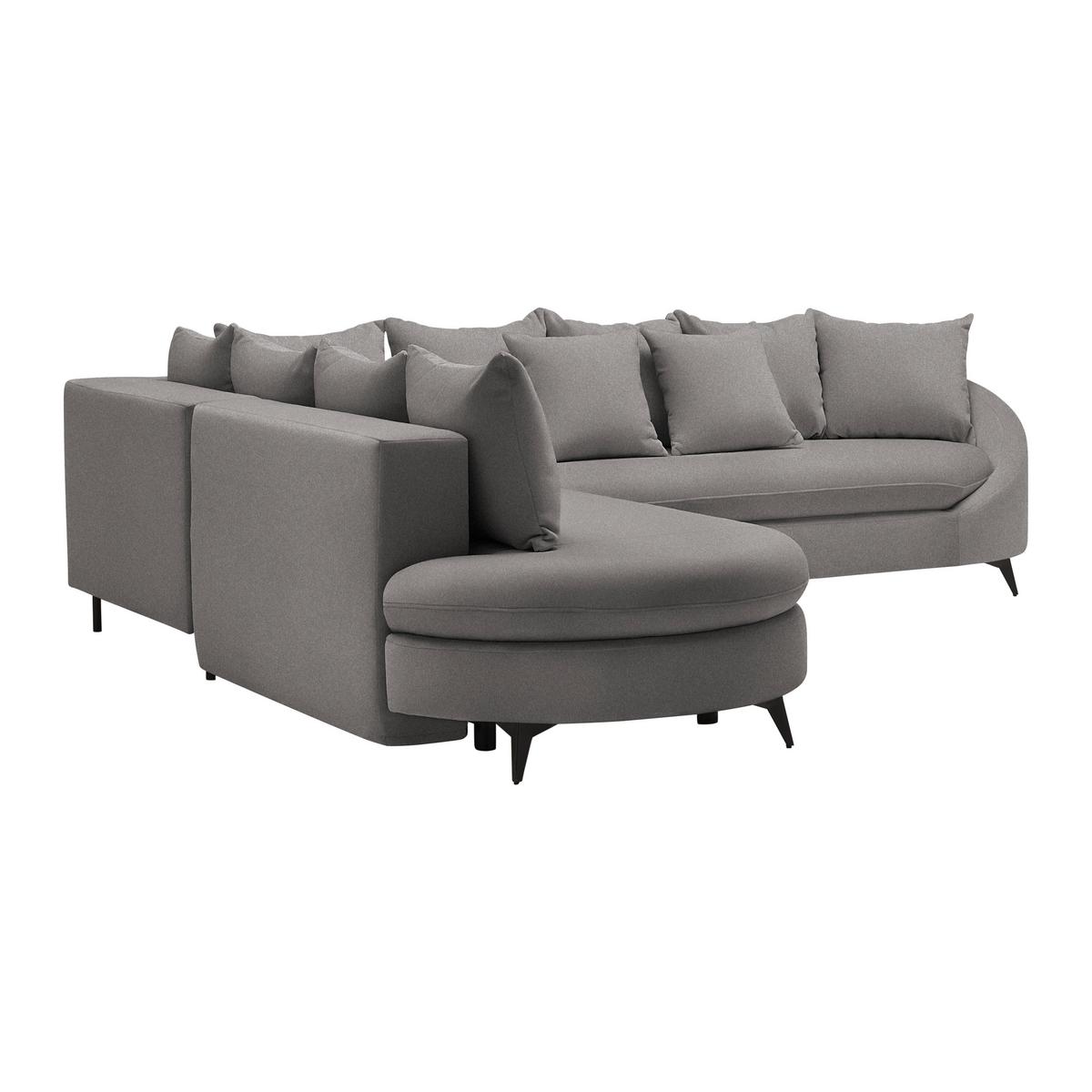 Rohová sedačka AXEL, ľavá, grafitová ženilka - čierna/grafitová, Modern, kov/textil (250/291cm) - Mömax