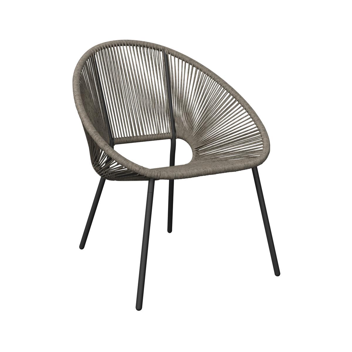 Loungesessel Sun - Schwarz/Grau, MODERN, Kunststoff/Metall (69/82/68cm) - Beldano