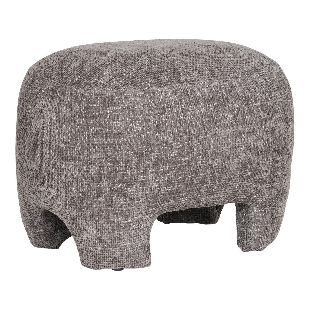 Pouf Nazare Grau, B/h/t: 53x38x41cm - Grau, Basics, Textil (53/38/41cm)