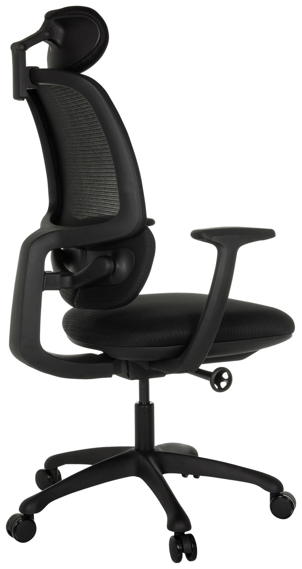 Drehstuhl Ri-Cover Schwarz B: 66 cm - Schwarz, MODERN, Kunststoff/Textil (66/114-129/67,5cm) - MID.YOU