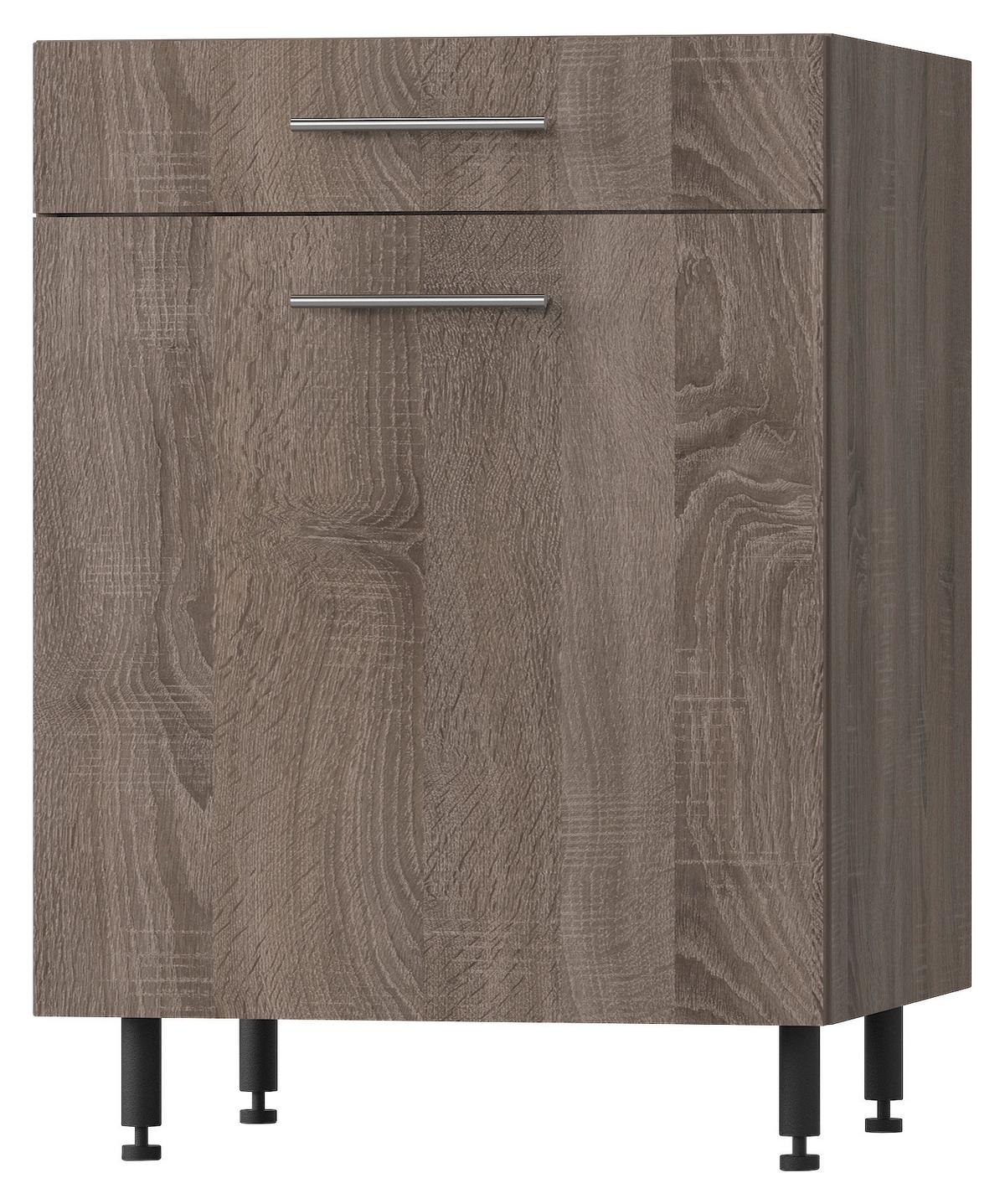 Alsószekrény Corina 2 - tölgyfa színű/Sonoma tölgy, Modern, fa/fém (50/82,4/58cm)