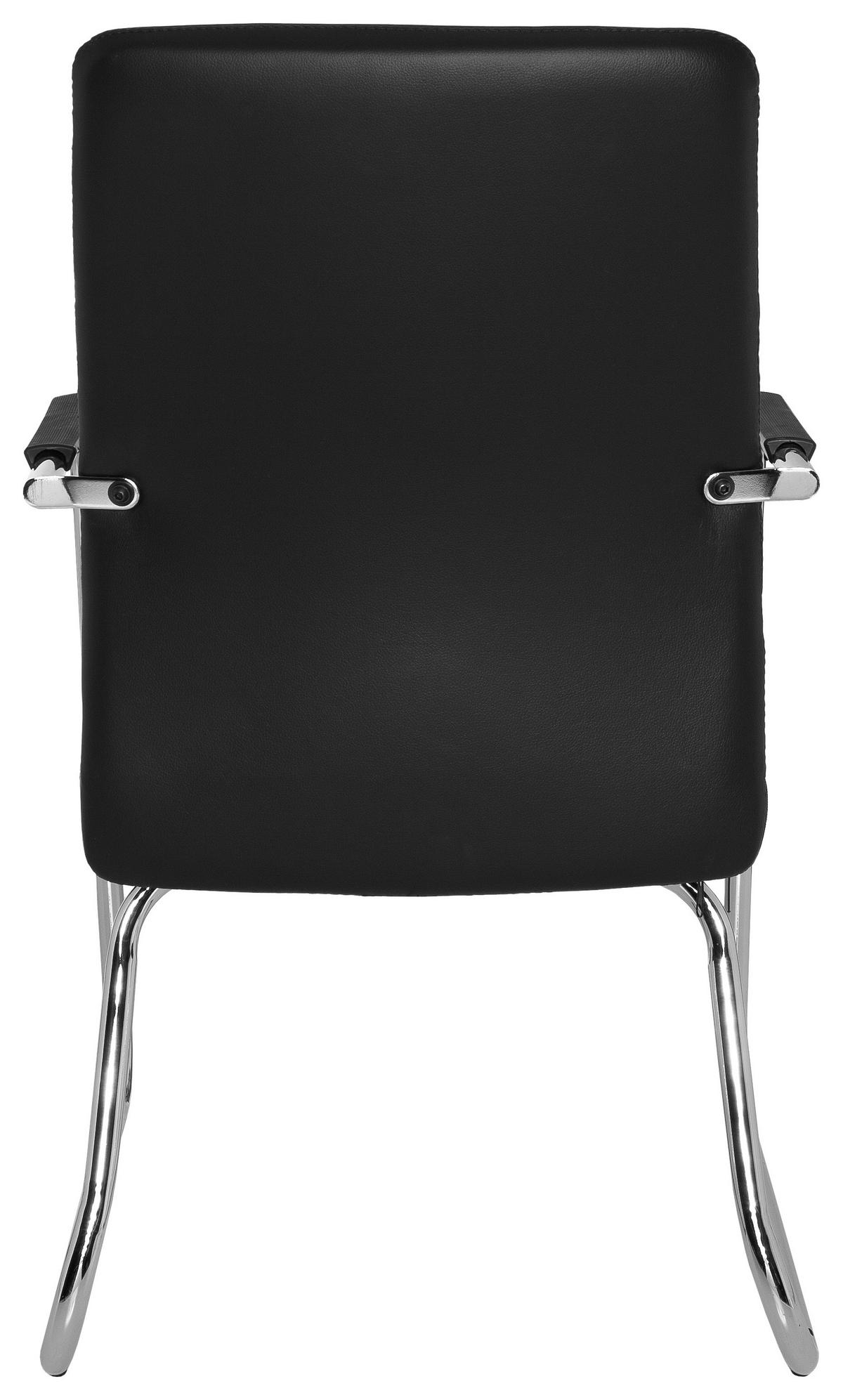 Besucherstuhl Steel V Schwarz - Chromfarben/Schwarz, MODERN, Kunststoff/Textil (55/96/46cm) - MID.YOU