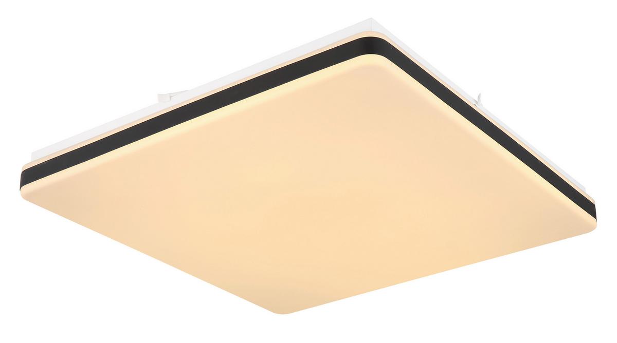 LED-Deckenleuchte Ully Schwarz Weiß L: 48,5 cm - Schwarz/Weiß, KONVENTIONELL, Kunststoff/Metall (48,5/48,5/6,6cm) - Globo