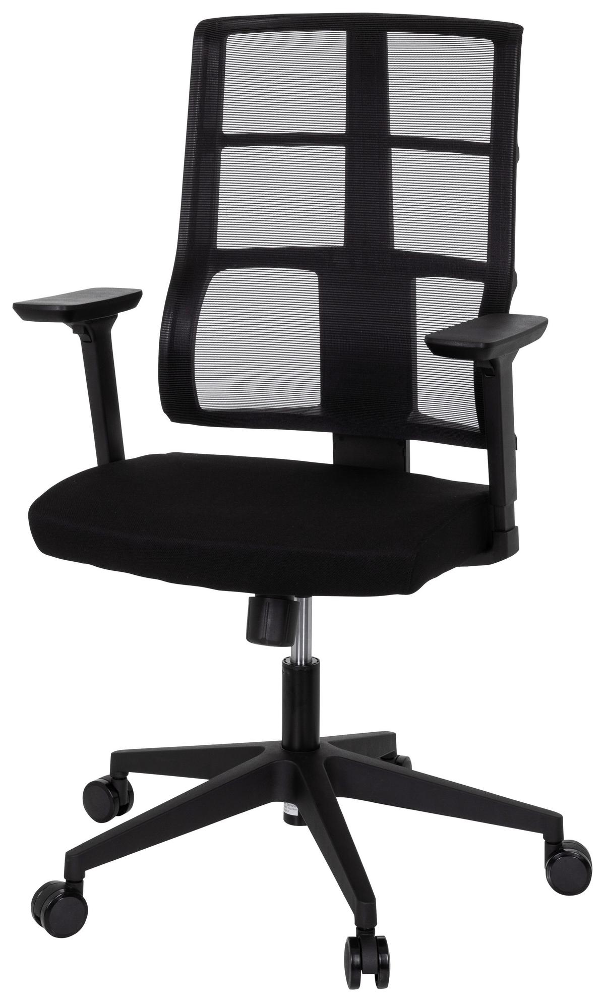 Drehstuhl Spinio Schwarz - Schwarz, MODERN, Kunststoff/Textil (65/124/60cm) - MID.YOU