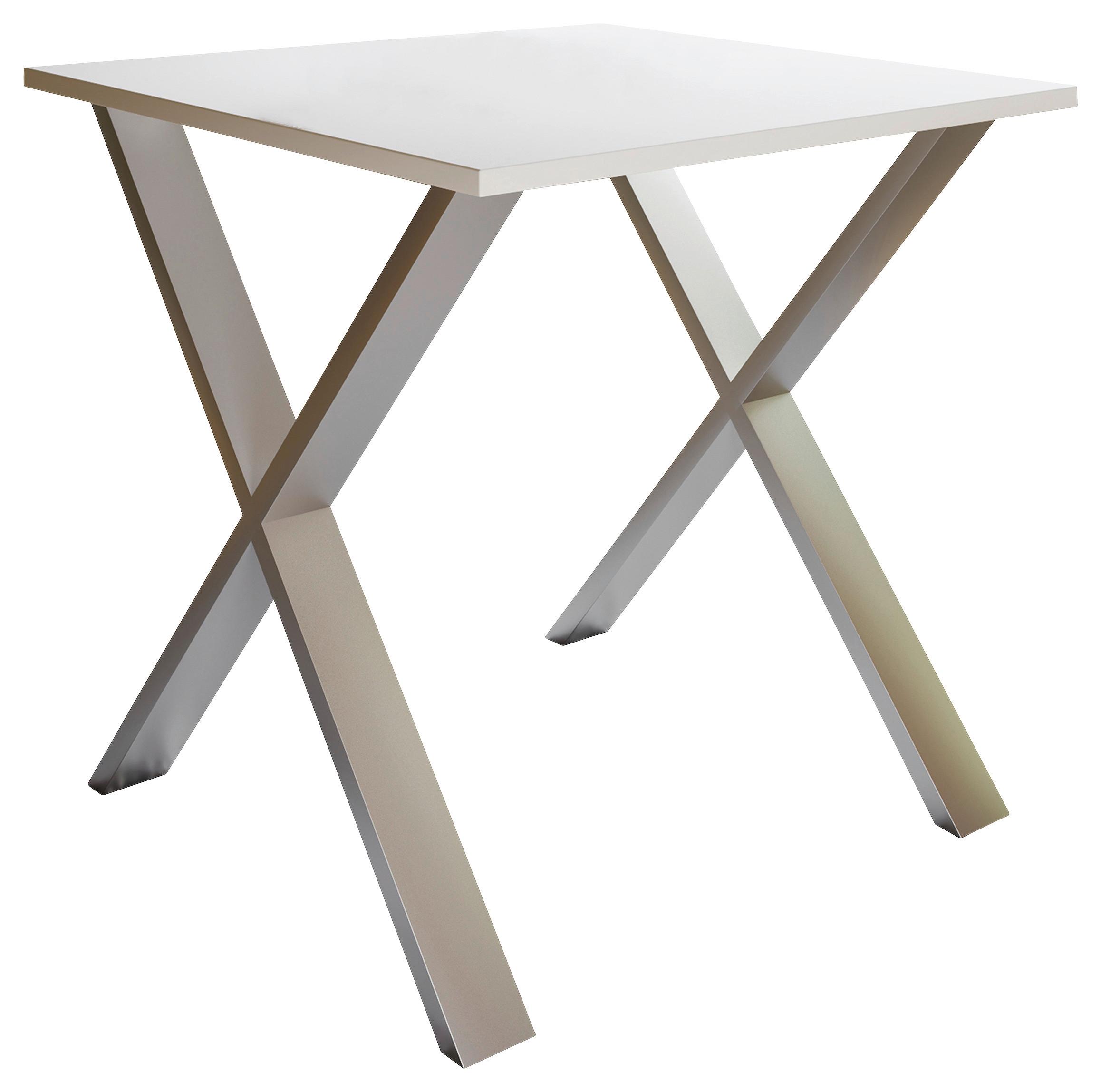 Esstisch 80x80 cm Silberfarben/Weiß - Silberfarben/Weiß, Basics, Holzwerkstoff/Metall (80cm) - MID.YOU