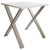 Esstisch 80x80 cm Silberfarben/Weiß - Silberfarben/Weiß, Basics, Holzwerkstoff/Metall (80cm) - MID.YOU