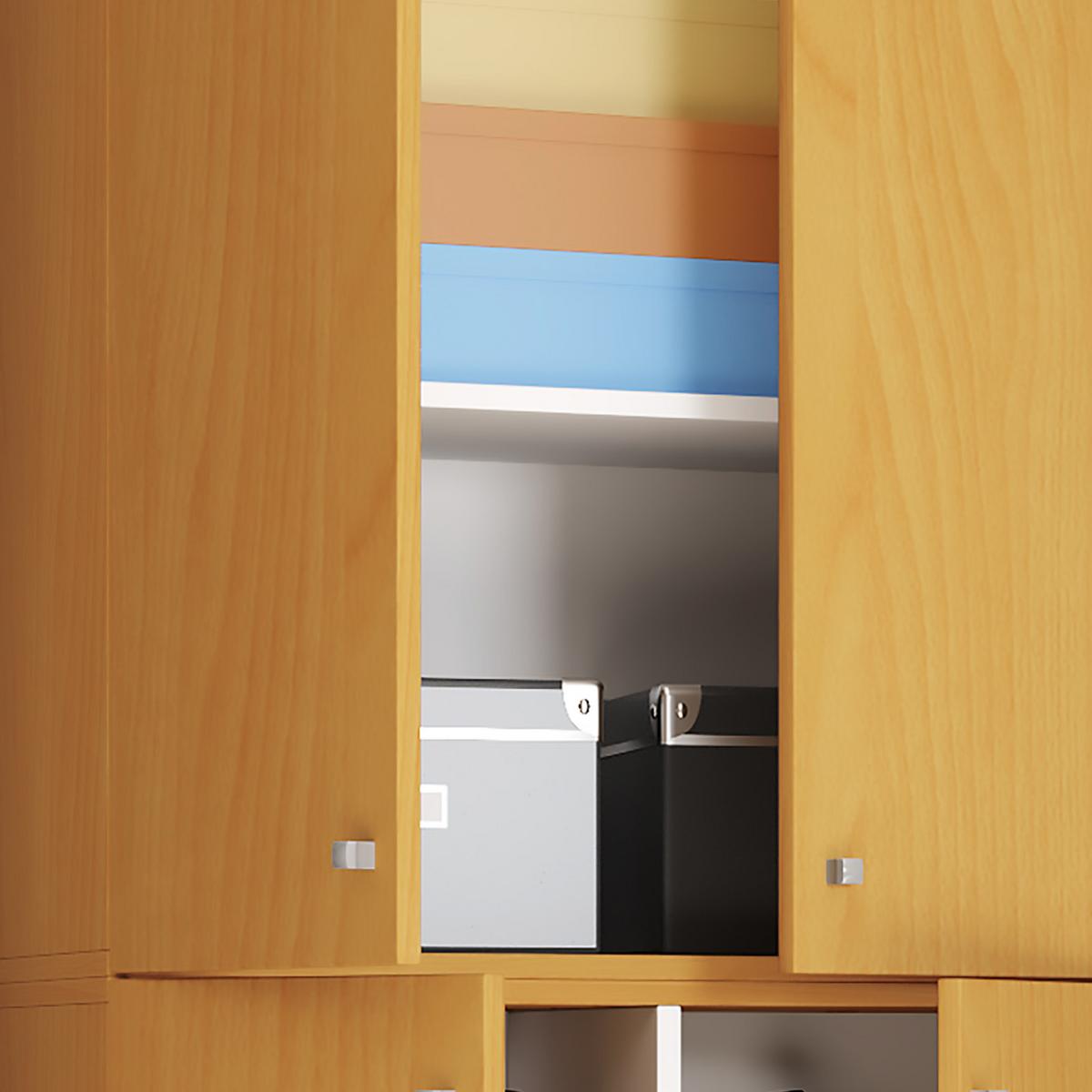 Mehrzweckschrank Lona XXL Buche Dekor BxH: 70x240 cm - Buchefarben/Schwarz, MODERN, Holzwerkstoff (70/240/39cm) - MID.YOU