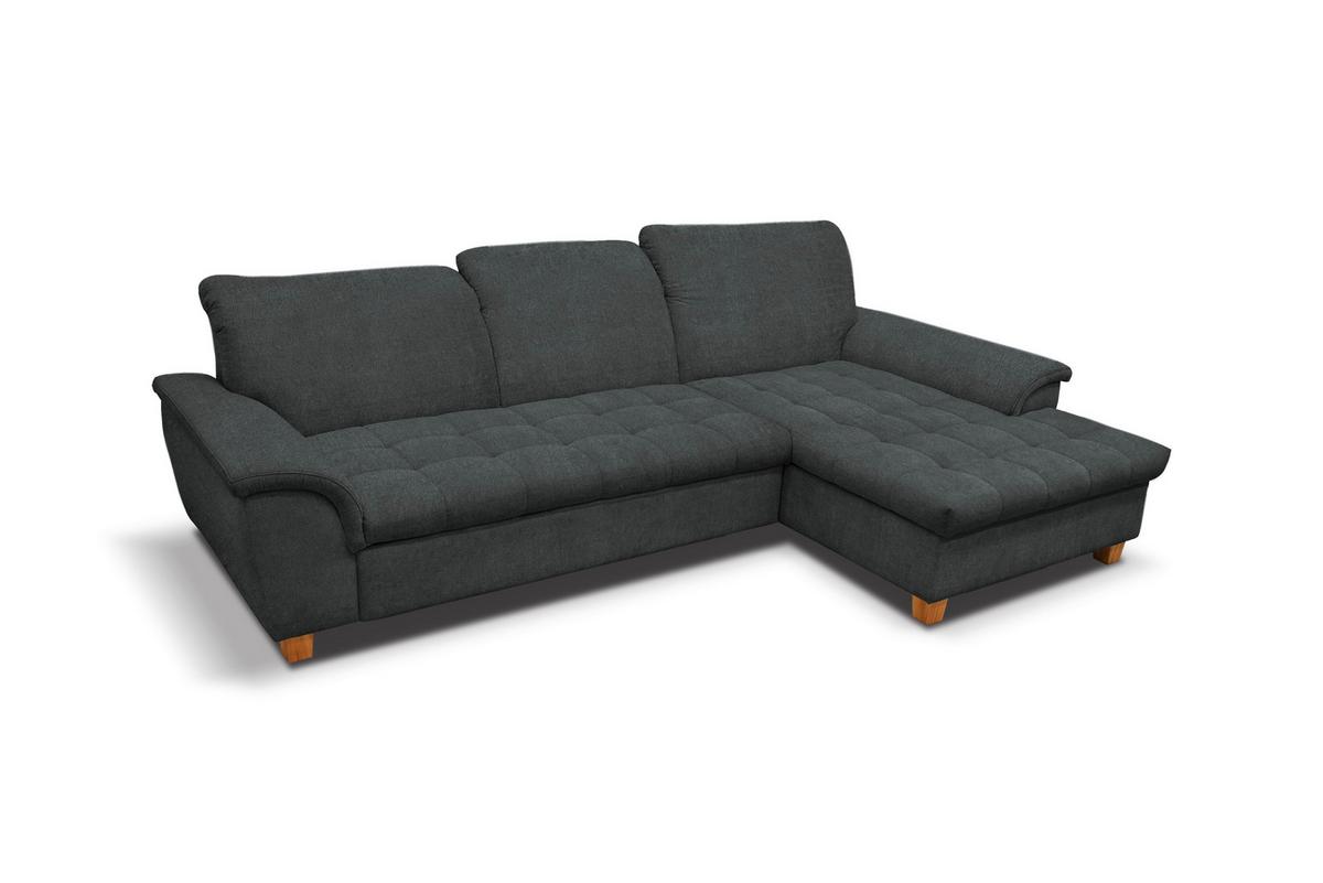 Ecksofa Mit Schlaffunktion Franzi Dunkelgrau - Eichefarben/Dunkelgrau, KONVENTIONELL, Textil (281/170cm) - MID.YOU