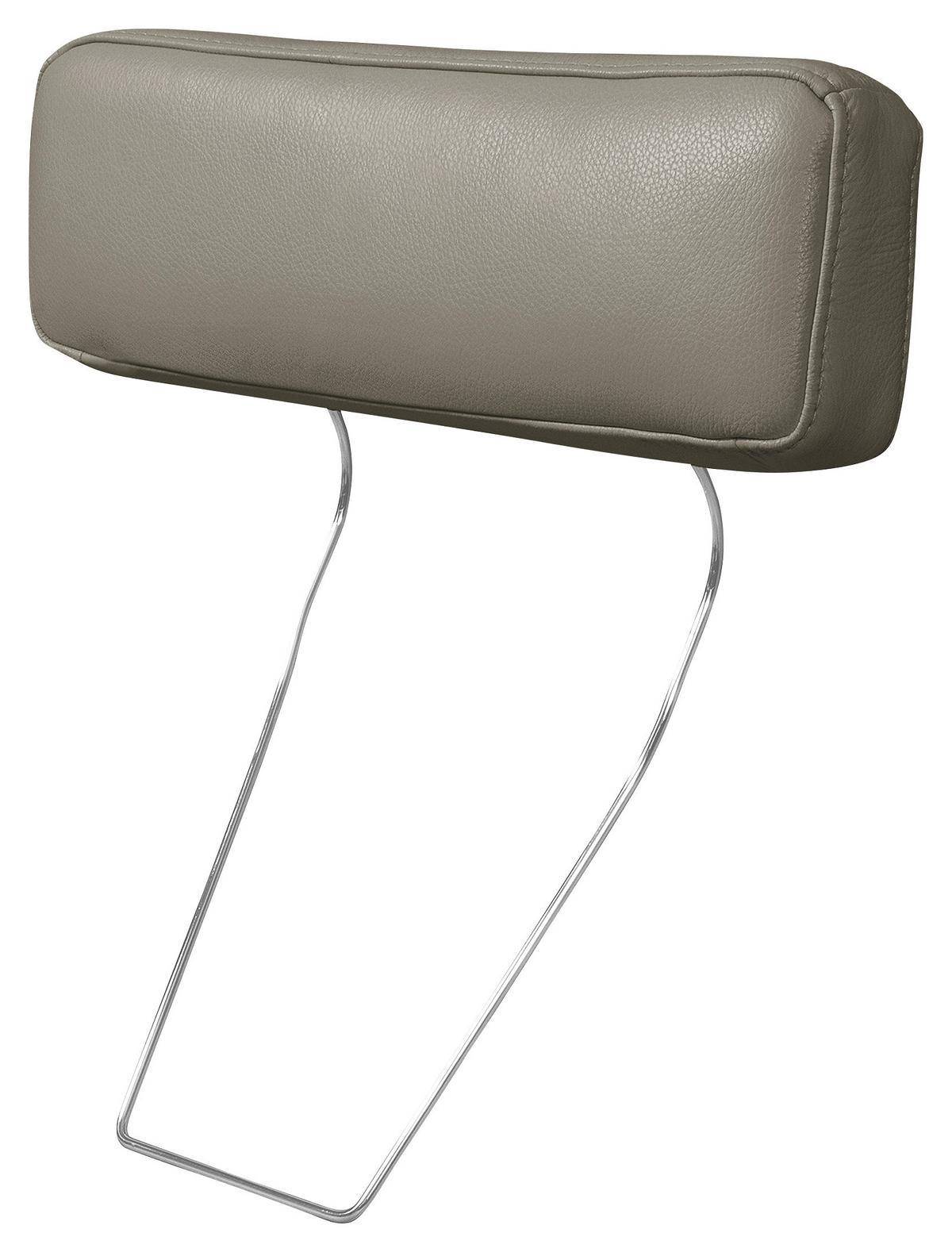 Kopfstütze Spring, Grau B: 52 cm - Grau, Design, Leder (52/17/14cm) - Livetastic