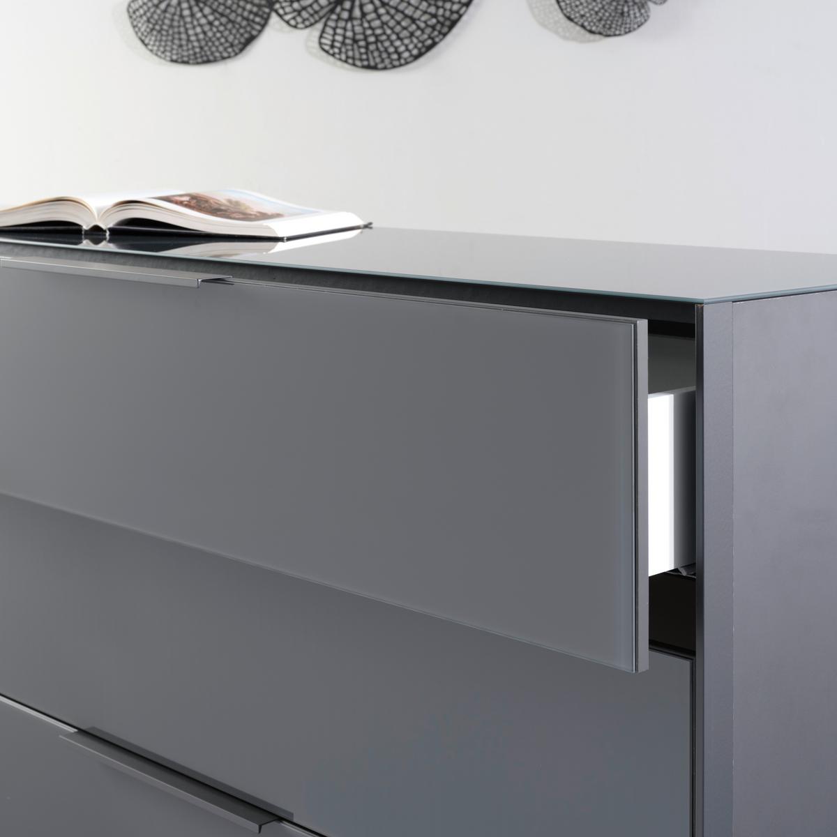 ŠIROKÁ KOMODA MAX BOX - barvy chromu/antracitová, Moderní, kov/kompozitní dřevo (177/97/45cm) - Premium Living