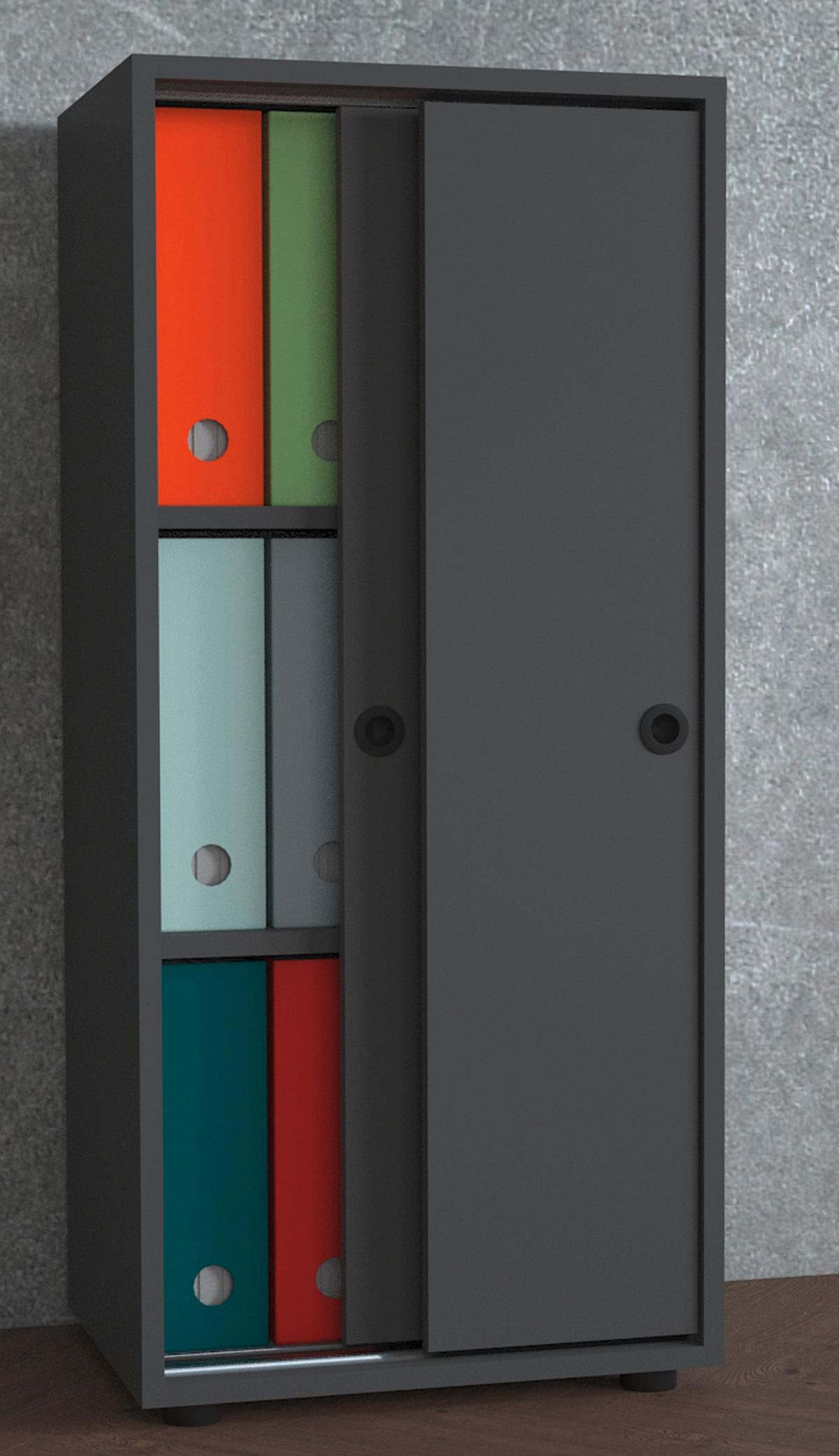 Aktenschrank Ulas Anthrazit Dekor B: 49 cm - Anthrazit, Design, Holzwerkstoff (49/109/38cm) - MID.YOU
