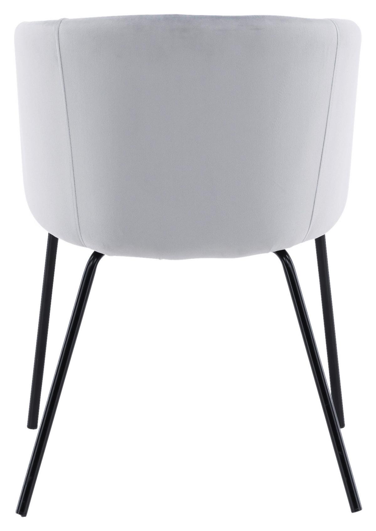 Armlehnstuhl Berit - Hellgrau/Schwarz, Design, Textil/Metall (55/78/55cm) - Livetastic