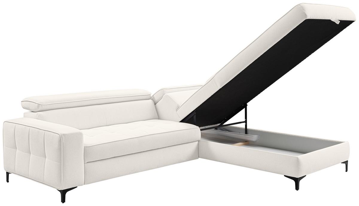 Ecksofa Nala Hellgrau S: 251x203cm - Hellgrau/Schwarz, Design, Textil (251/203cm) - MID.YOU