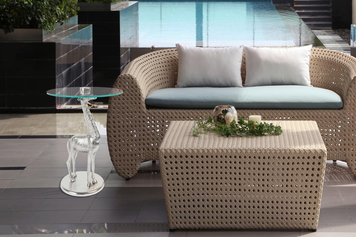 Beistelltisch Animalty 225 Silberfarben B: 58 Cm - Silberfarben, Design, Glas/Metall (40/40/58cm) - Kayoom