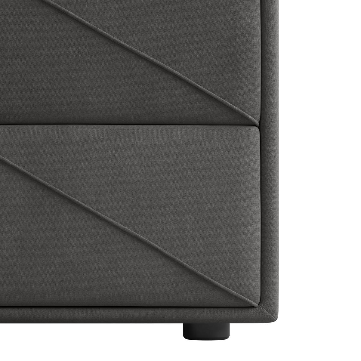 Boxspringbett mit Bettkasten Helsinki 180x200 cm Anthrazit - Anthrazit/Schwarz, MODERN, Karton/Holzwerkstoff (180/200cm) - MID.YOU