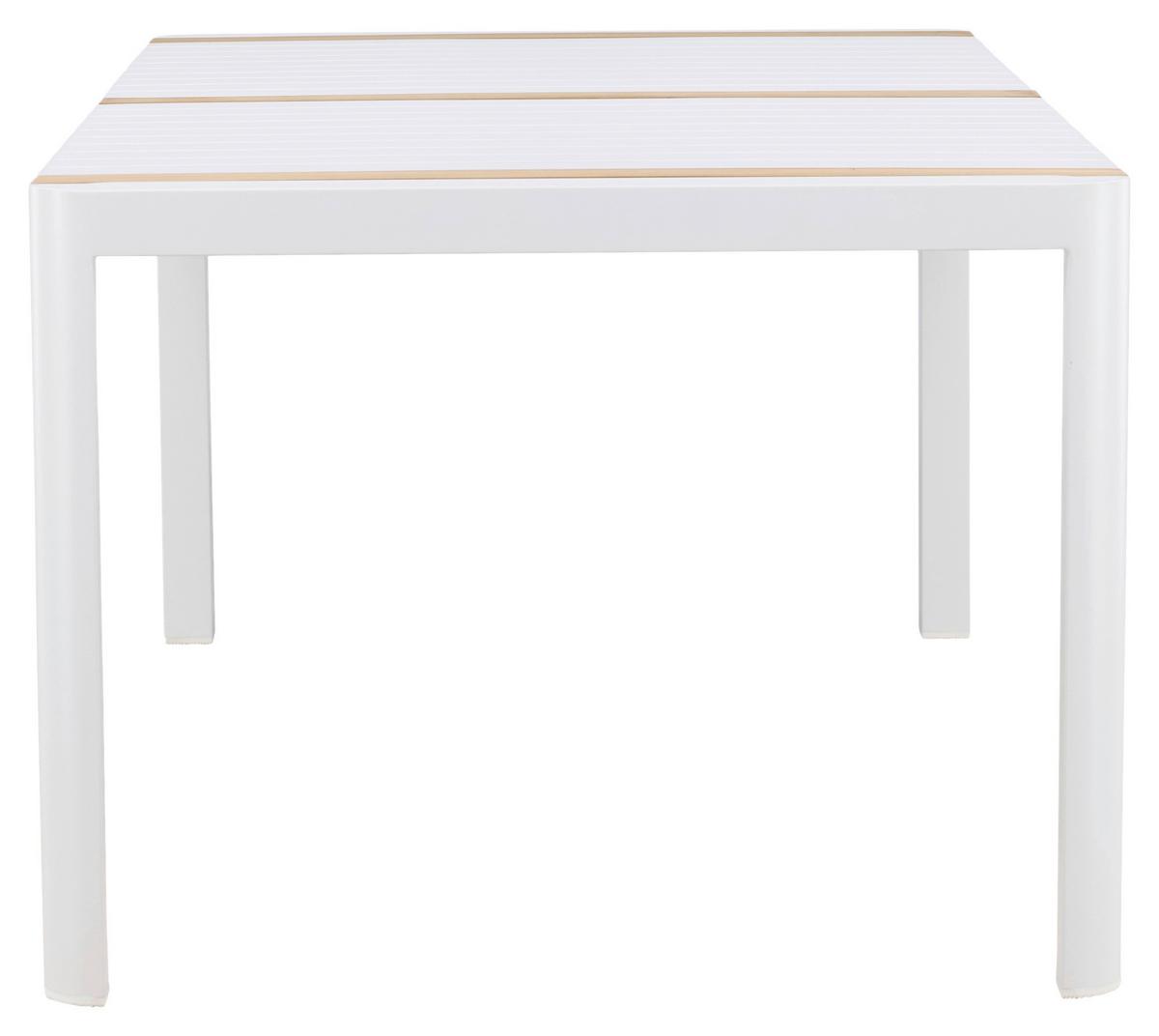 Gartentisch Togo Teakholz/metall L 100 Cm - Weiß, KONVENTIONELL, Holz/Metall (200/100/75cm) - Gardenson