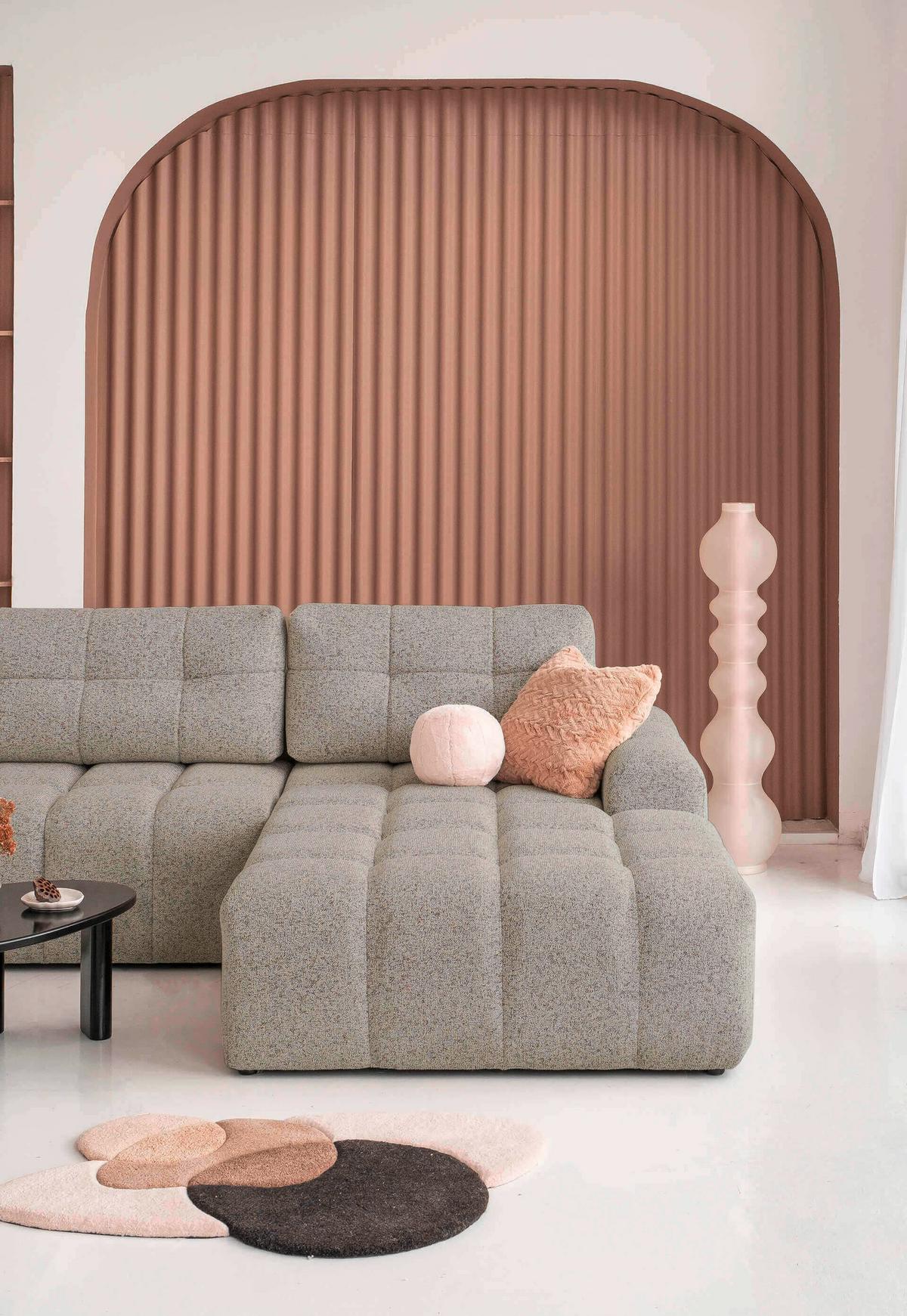 Ecksofa Lulu Grau S: 268x184cm - Schwarz/Grau, Design, Textil (268/184cm) - MID.YOU